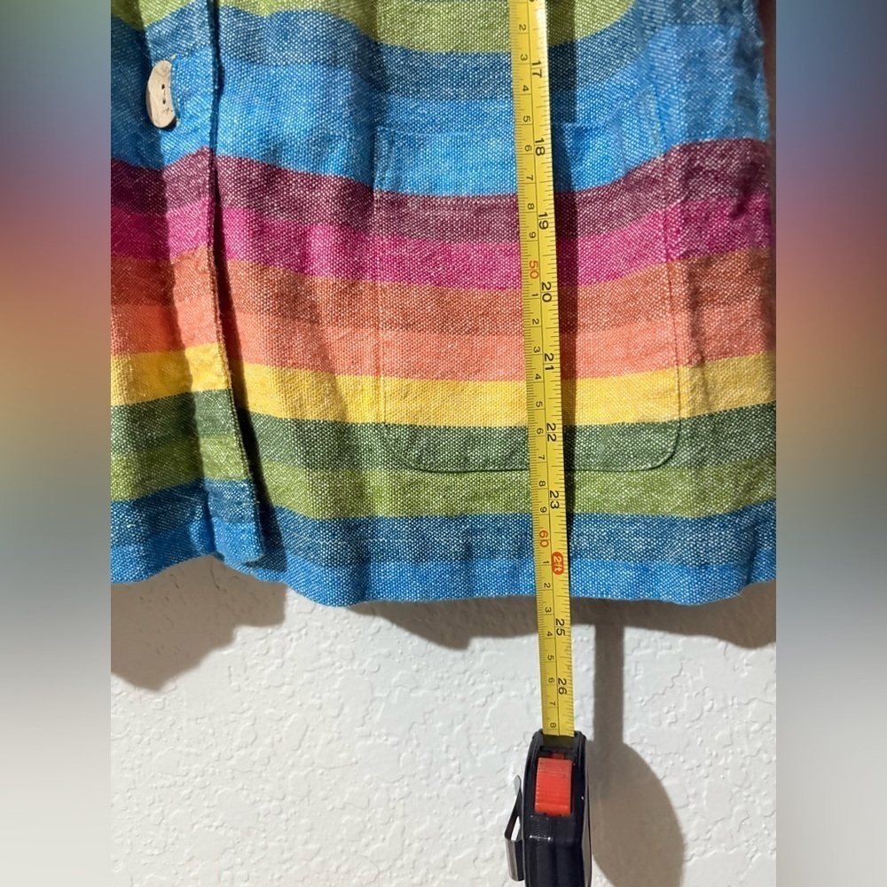 Coldwater Creek Rainbow Striped Linen Blend Shirt Jacket Small - Picture 5 of 6